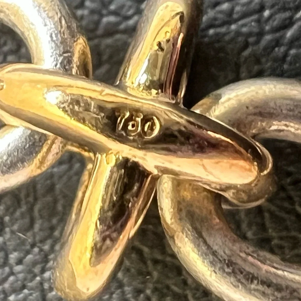Tiffany & Co. Paloma Picasso Twist Link X 925 & 18KT Gold Necklace 19” B9 - Picture 2 of 4